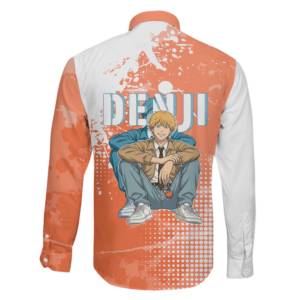 Denji Casual Chainsaw Man Family Matching Off Shoulder Short Dress and Hawaiian Shirt Retro Manga Grunge Style