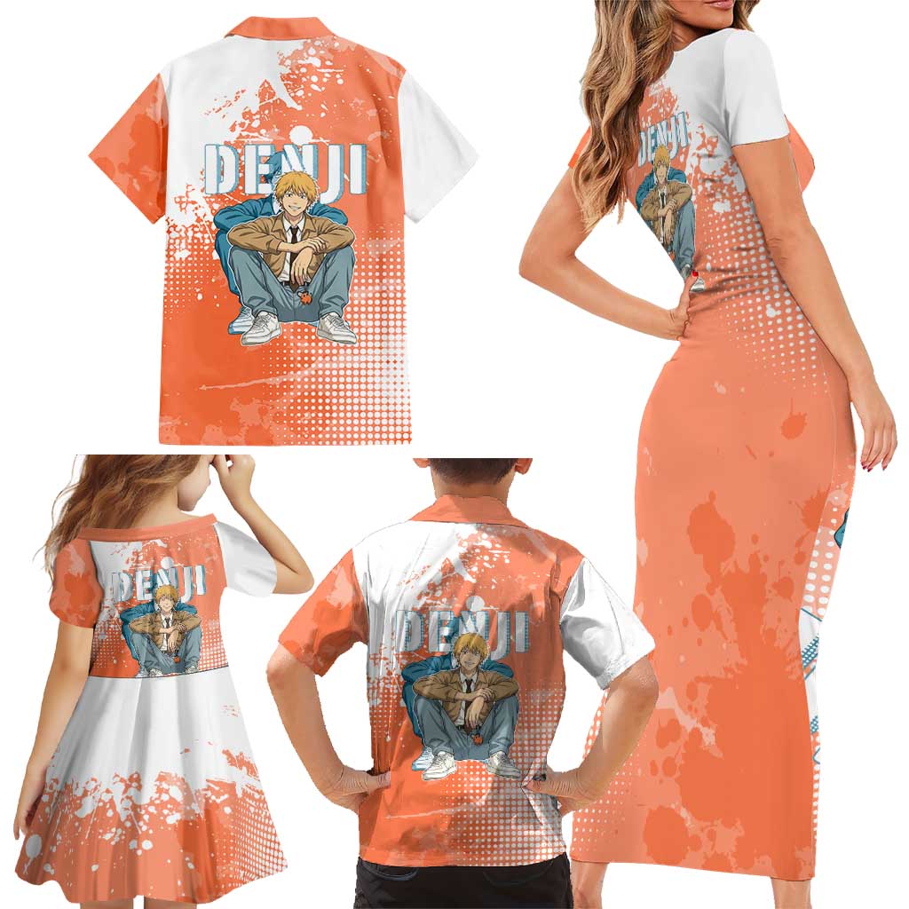 Denji Casual Chainsaw Man Family Matching Short Sleeve Bodycon Dress and Hawaiian Shirt Retro Manga Grunge Style