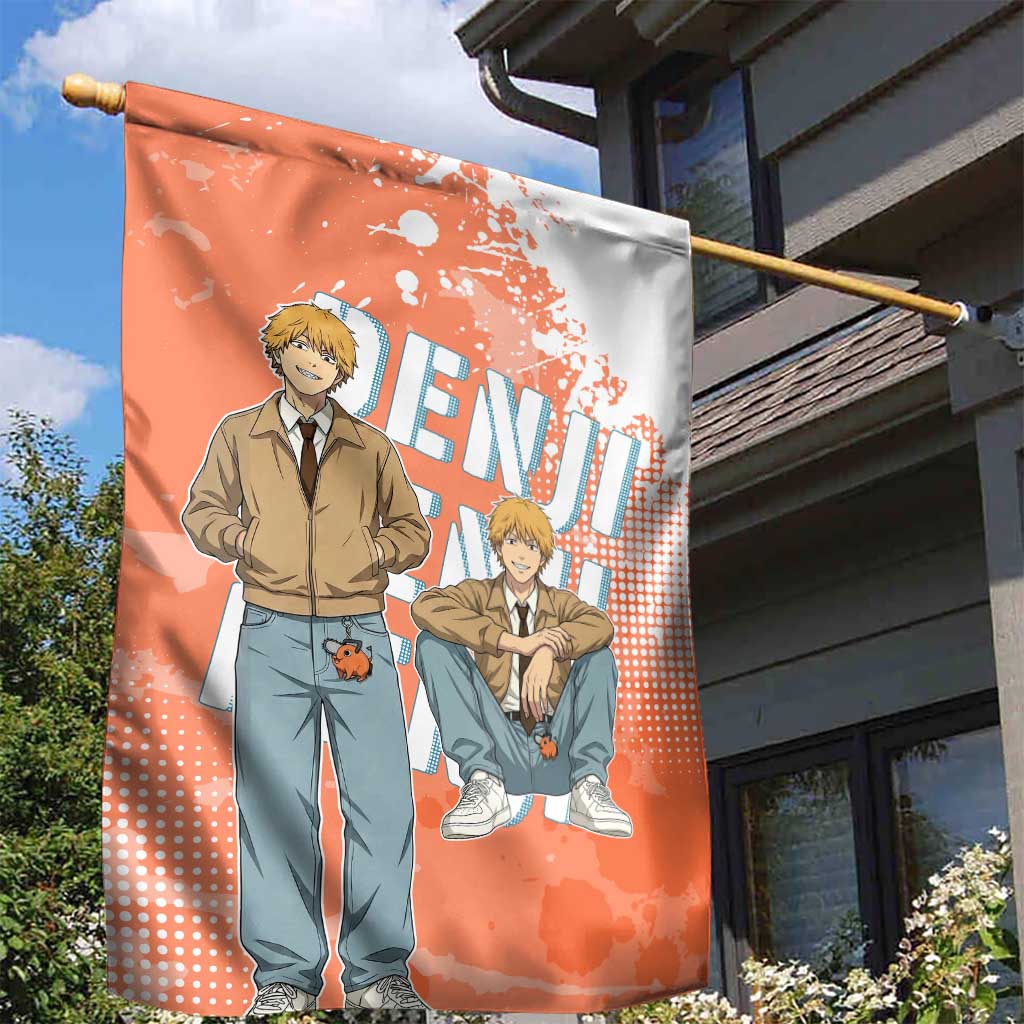 Denji Casual Chainsaw Man Garden Flag Retro Manga Grunge Style