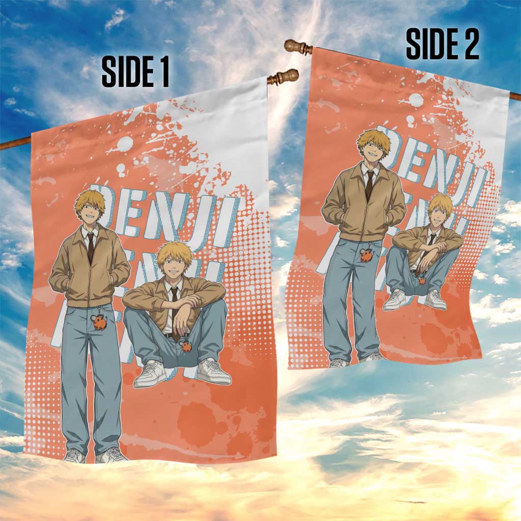 Denji Casual Chainsaw Man Garden Flag Retro Manga Grunge Style