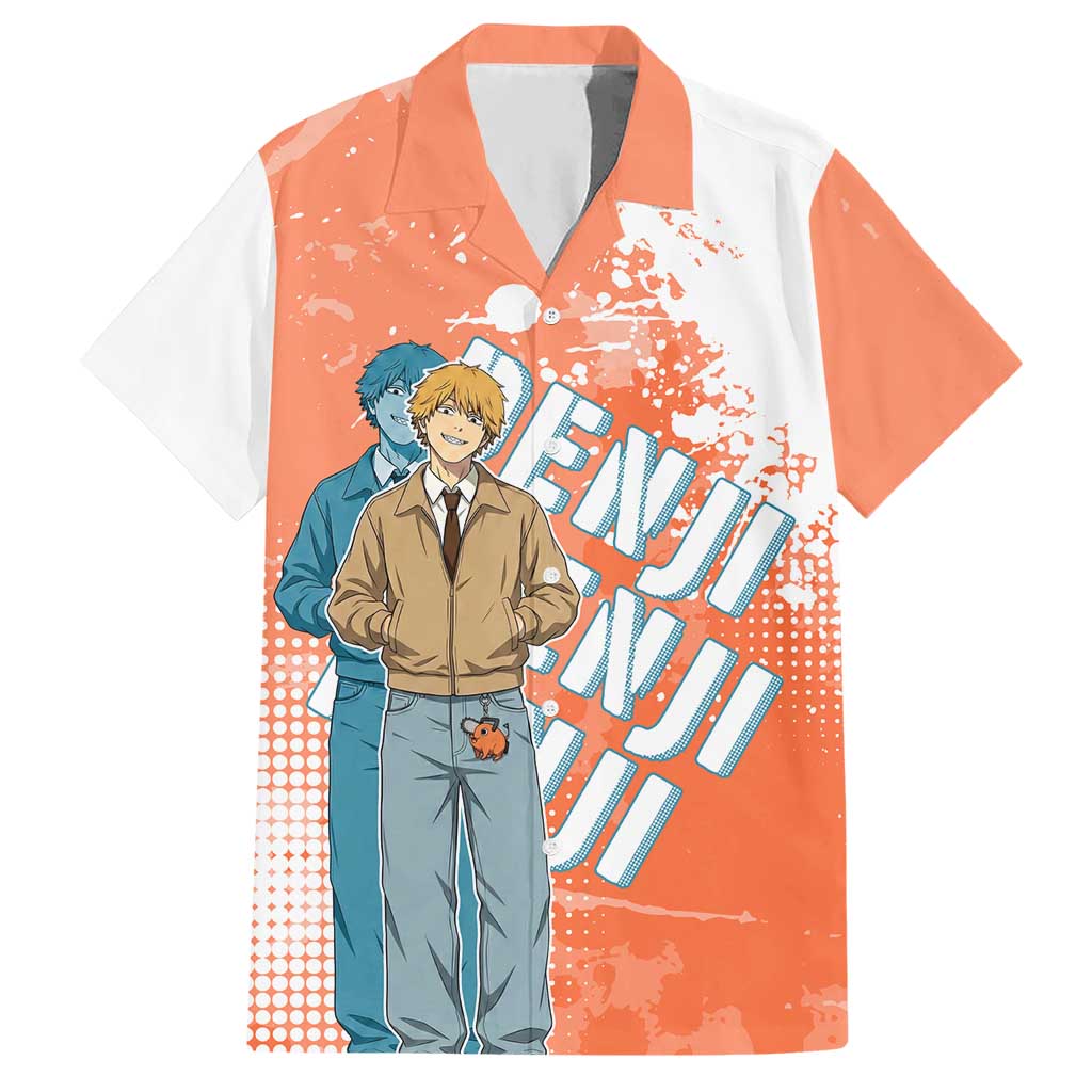 Denji Casual Chainsaw Man Hawaiian Shirt Retro Manga Grunge Style