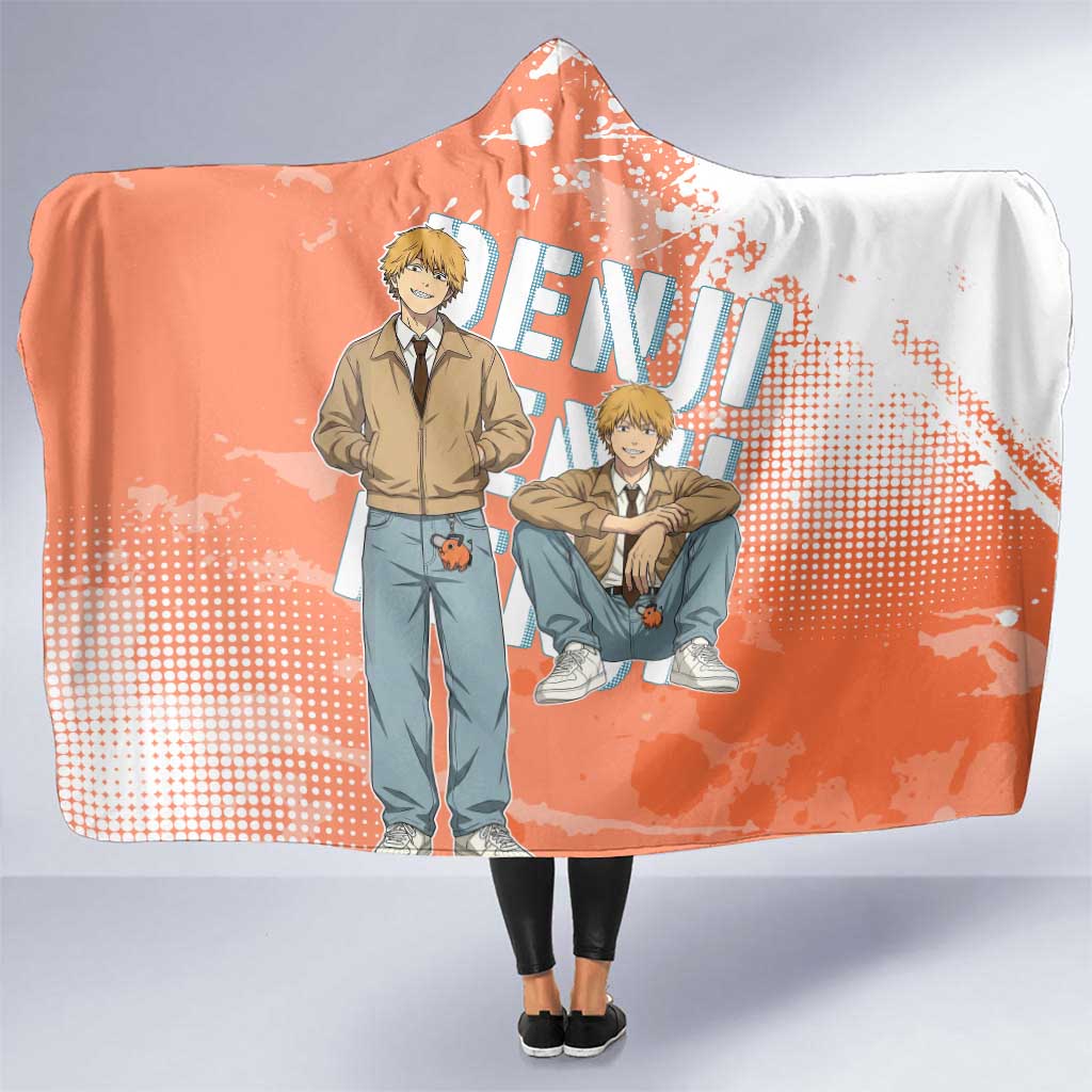 Denji Casual Chainsaw Man Hooded Blanket Retro Manga Grunge Style