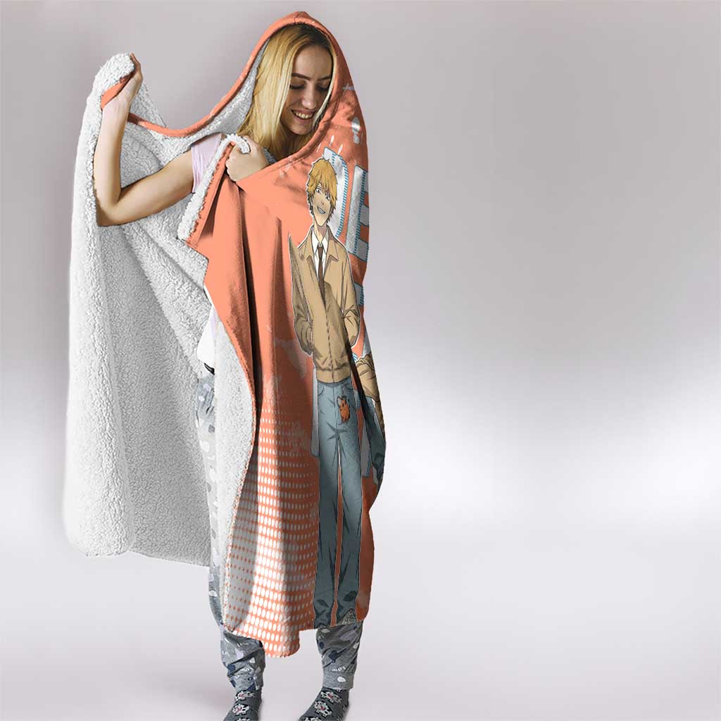 Denji Casual Chainsaw Man Hooded Blanket Retro Manga Grunge Style