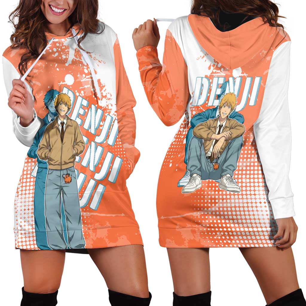 Denji Casual Chainsaw Man Hoodie Dress Retro Manga Grunge Style