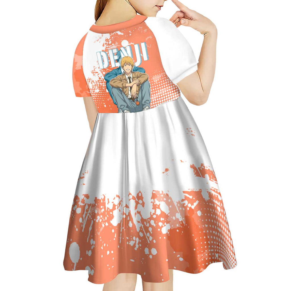Denji Casual Chainsaw Man Kid Short Sleeve Dress Retro Manga Grunge Style