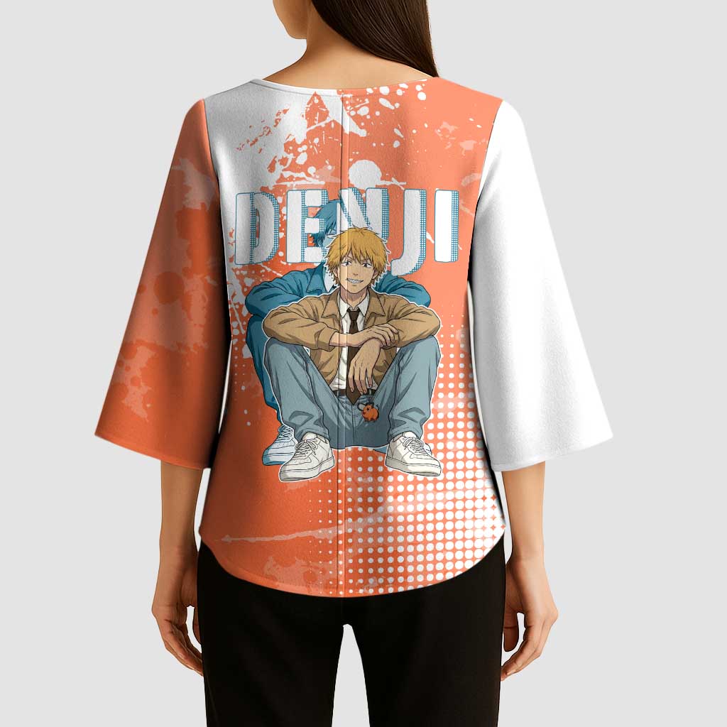 Denji Casual Chainsaw Man Kimono Sleeve Blouse Retro Manga Grunge Style