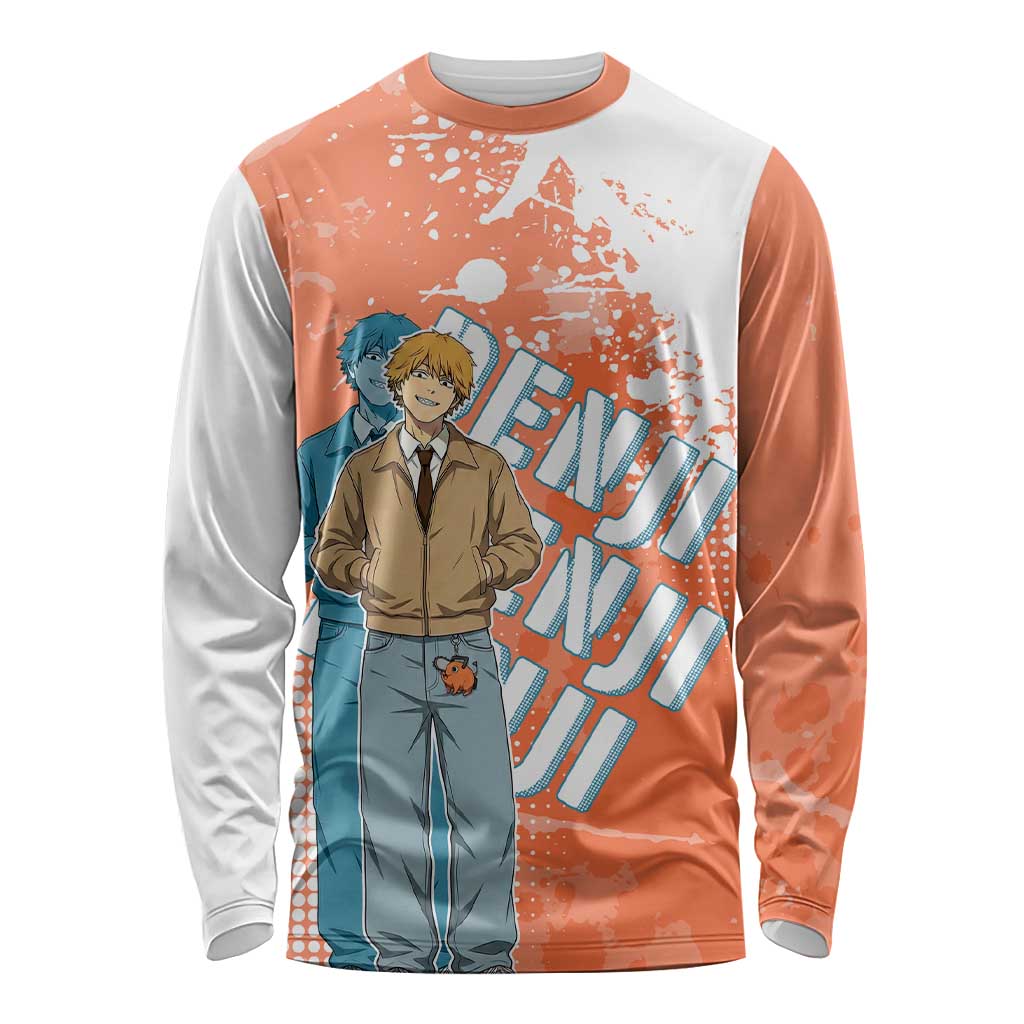 Denji Casual Chainsaw Man Long Sleeve Shirt Retro Manga Grunge Style