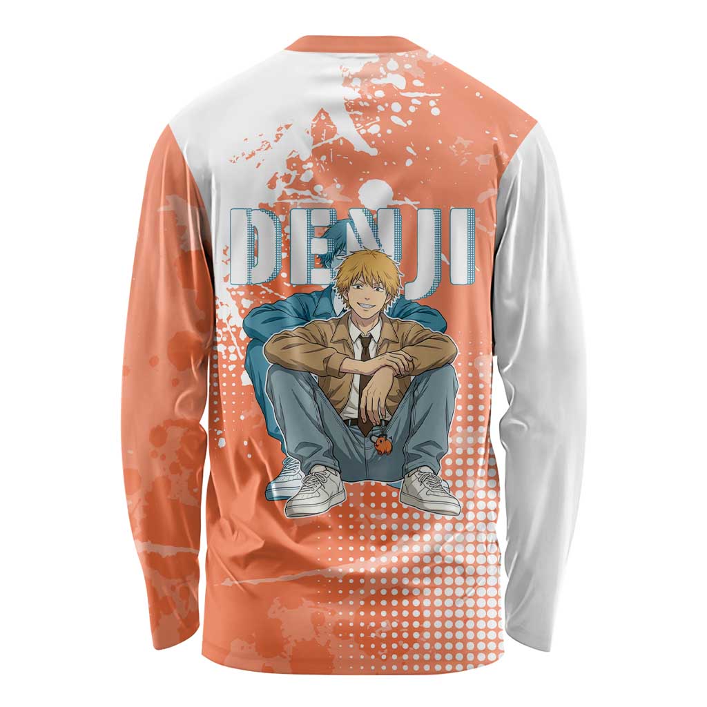Denji Casual Chainsaw Man Long Sleeve Shirt Retro Manga Grunge Style