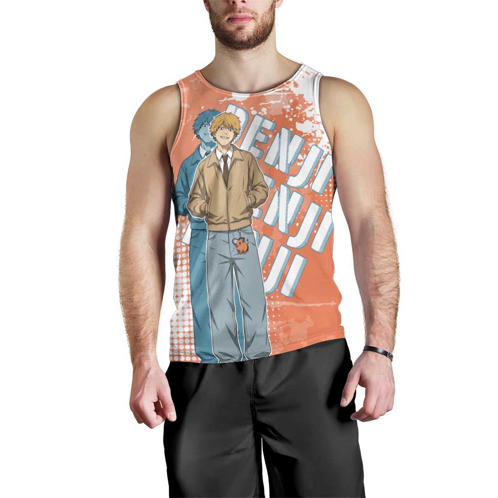 Denji Casual Chainsaw Man Men Tank Top Retro Manga Grunge Style
