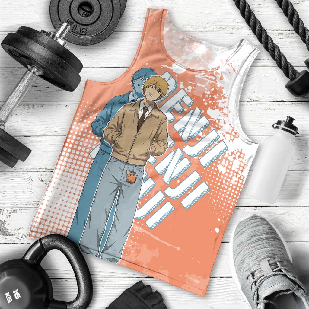 Denji Casual Chainsaw Man Men Tank Top Retro Manga Grunge Style