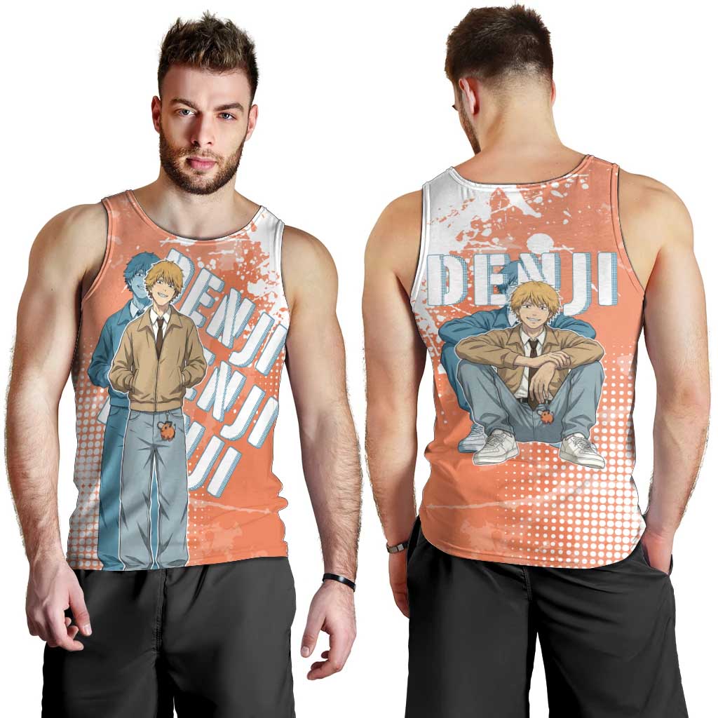 Denji Casual Chainsaw Man Men Tank Top Retro Manga Grunge Style