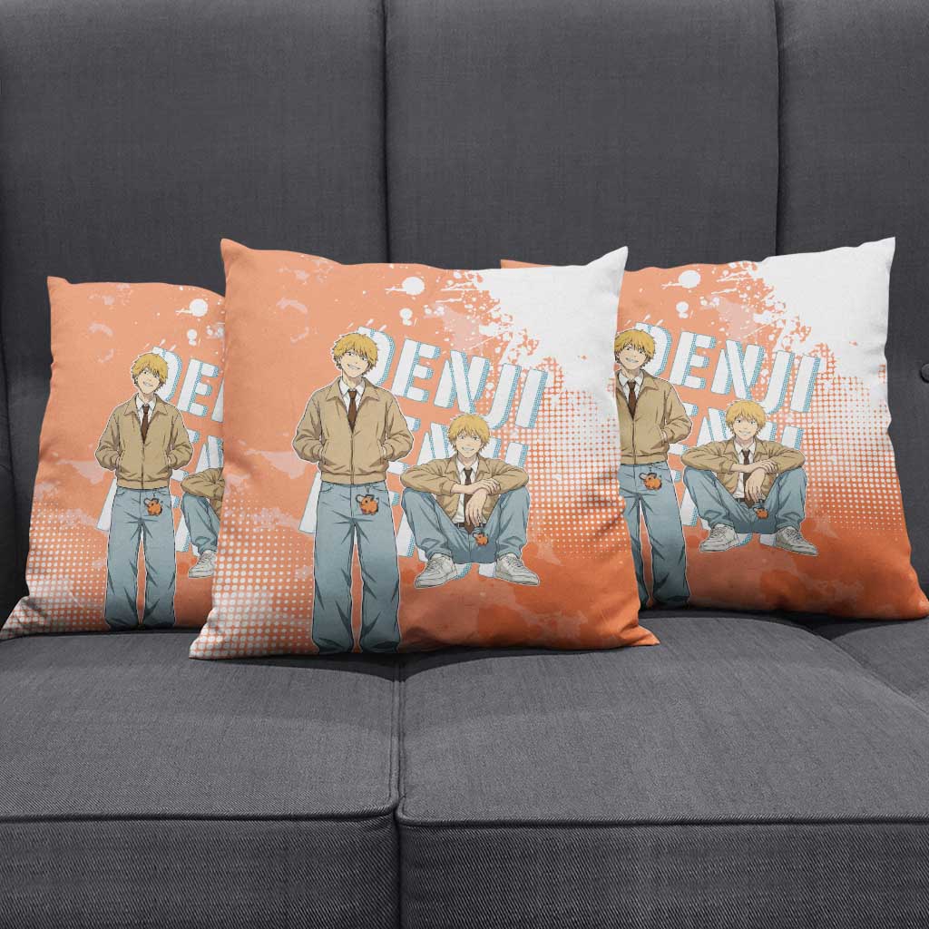 Denji Casual Chainsaw Man Pillow Cover Retro Manga Grunge Style
