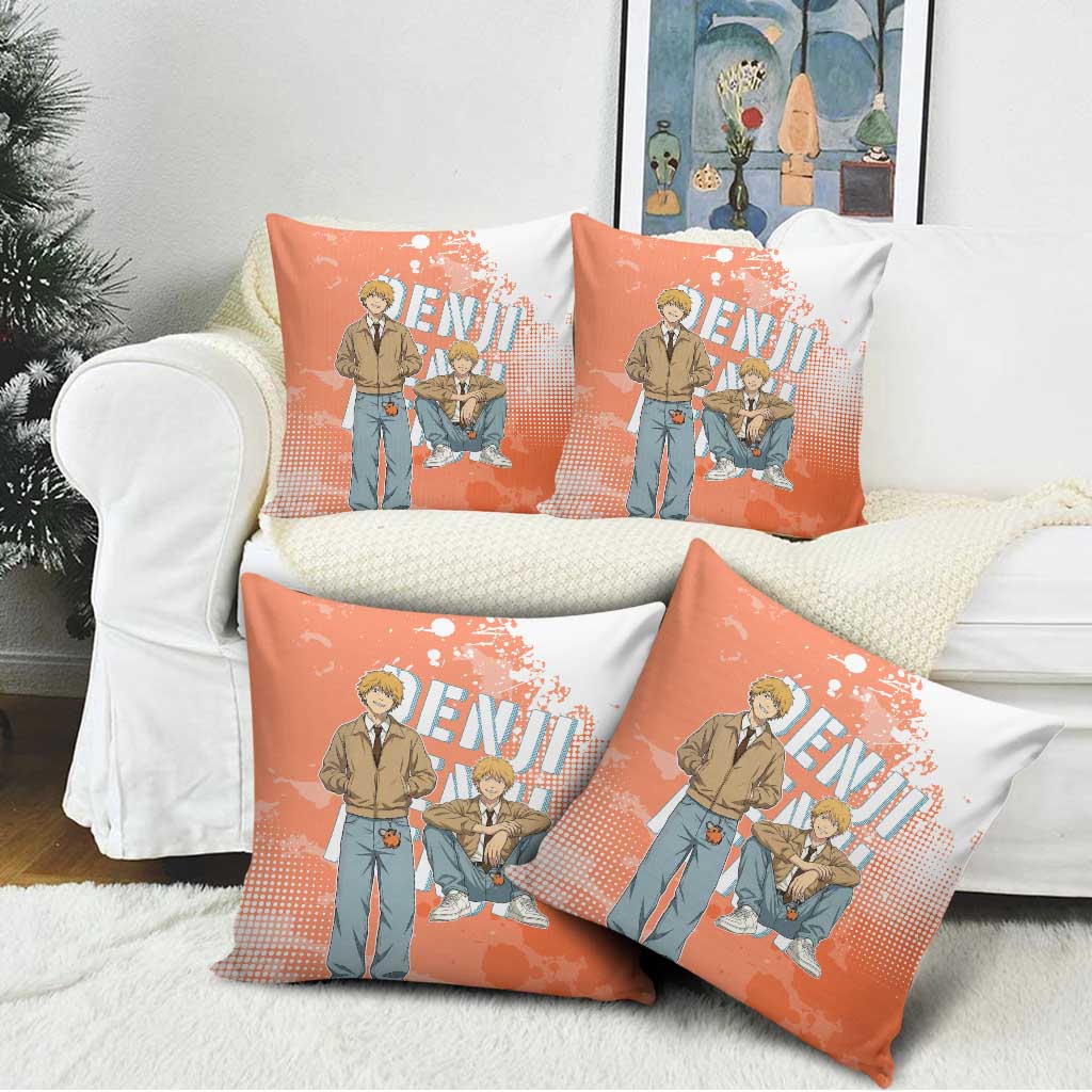 Denji Casual Chainsaw Man Pillow Cover Retro Manga Grunge Style