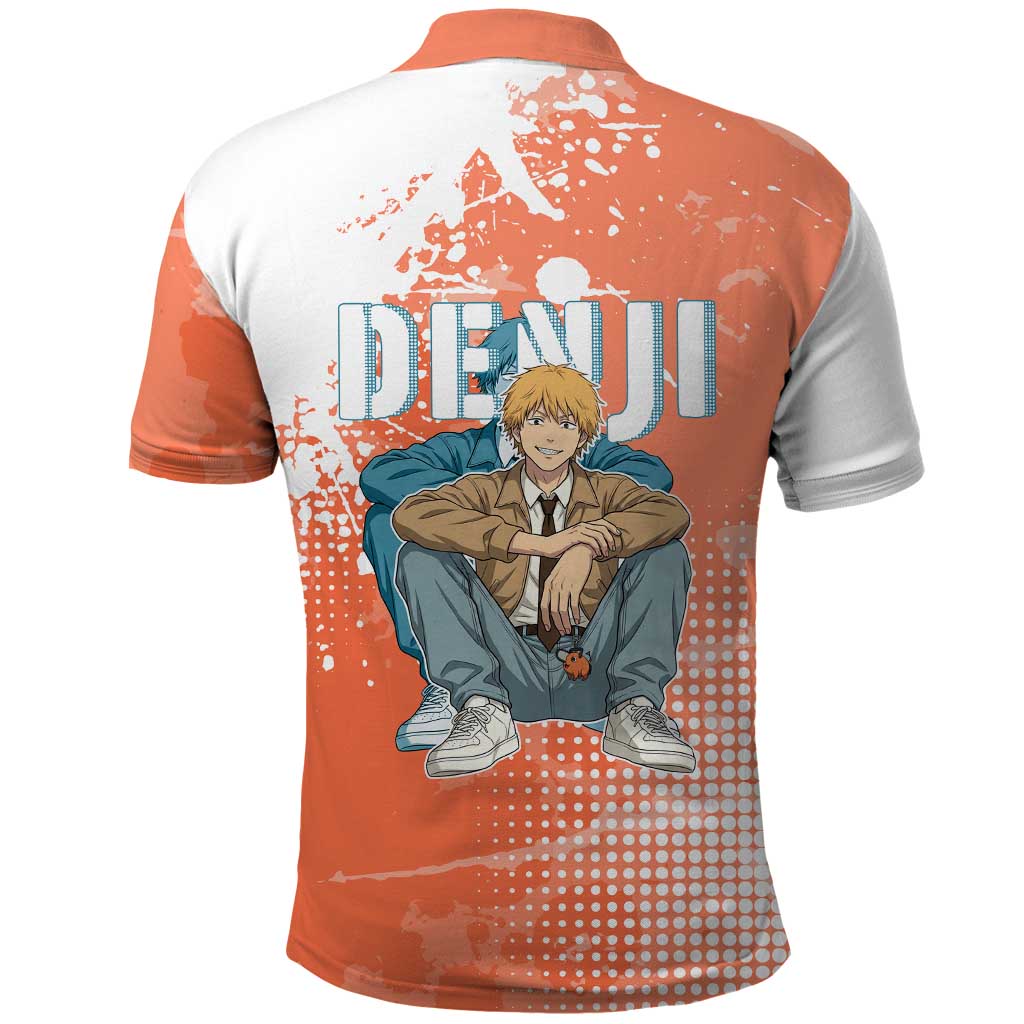 Denji Casual Chainsaw Man Polo Shirt Retro Manga Grunge Style