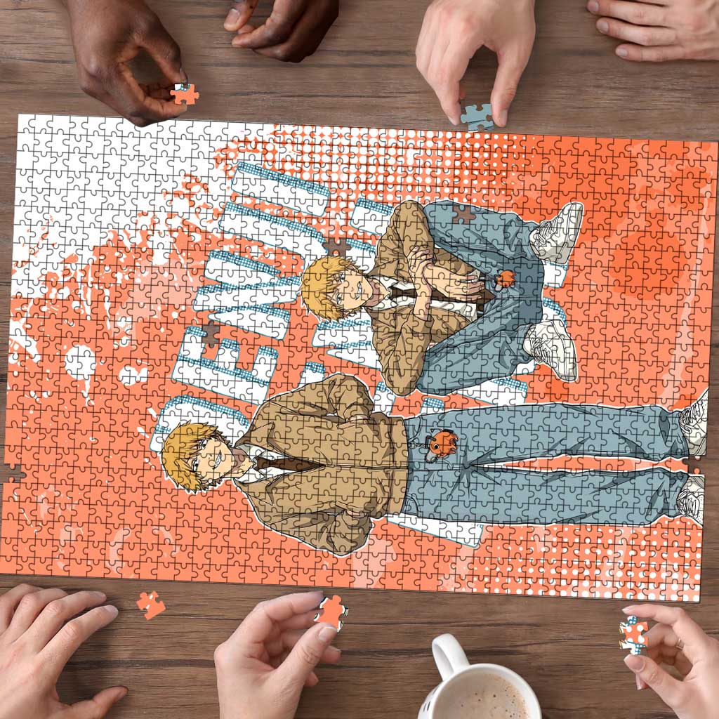 Denji Casual Chainsaw Man Puzzle Retro Manga Grunge Style