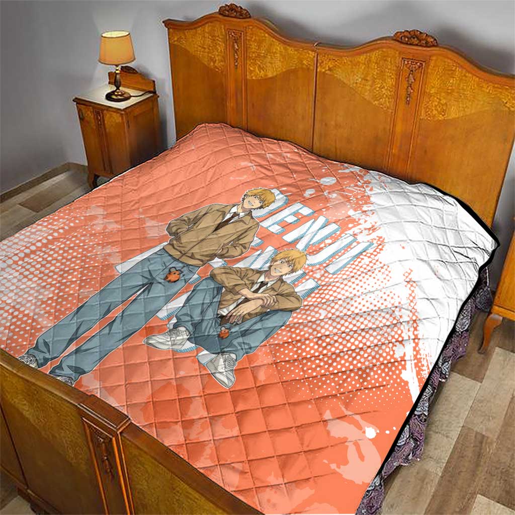 Denji Casual Chainsaw Man Quilt Retro Manga Grunge Style