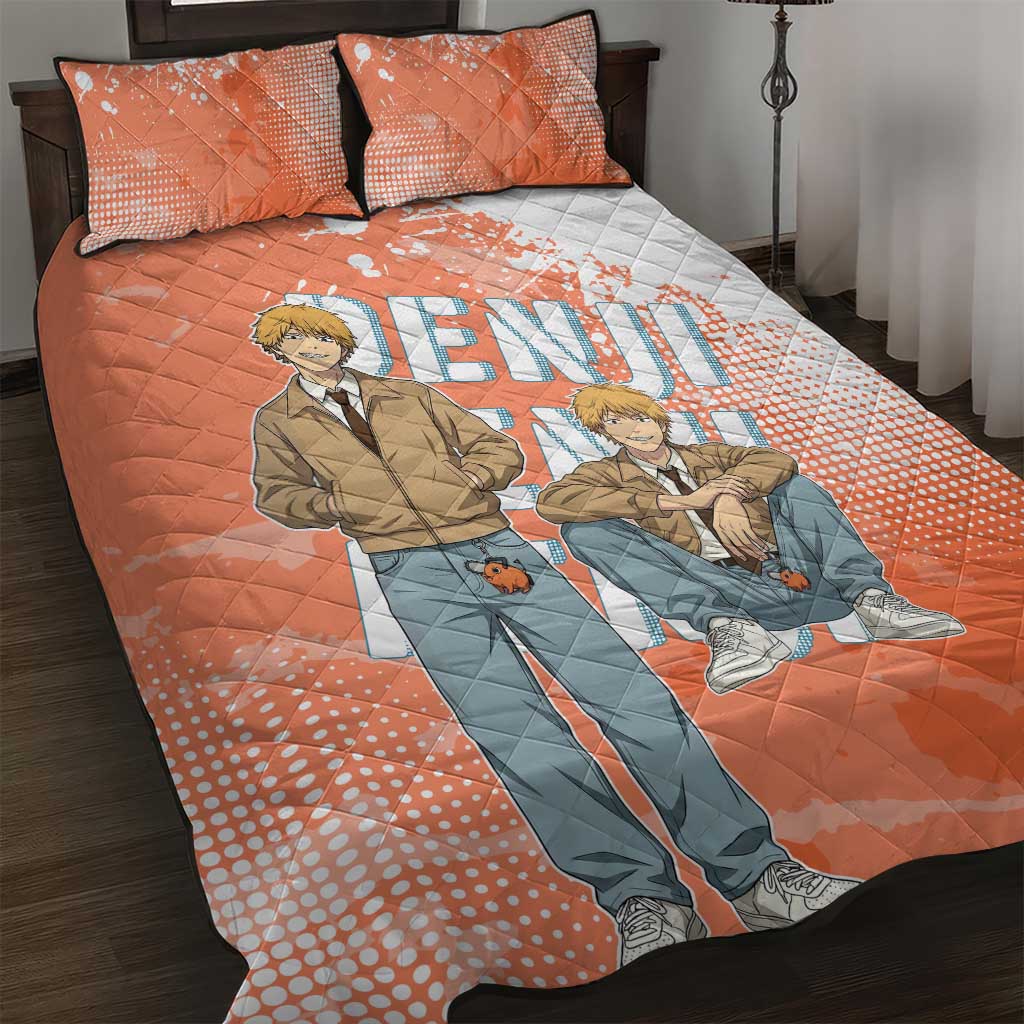 Denji Casual Chainsaw Man Quilt Bed Set Retro Manga Grunge Style