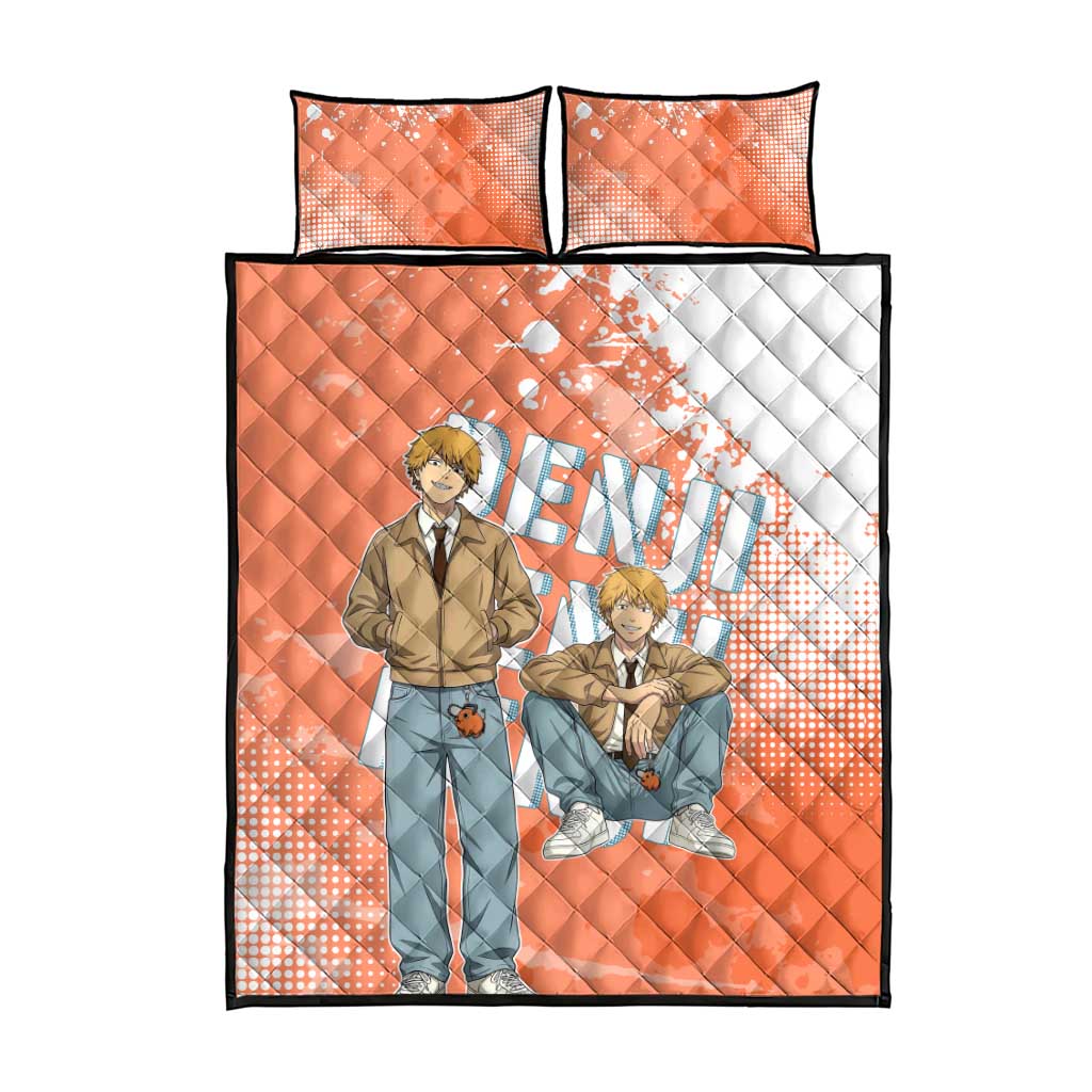 Denji Casual Chainsaw Man Quilt Bed Set Retro Manga Grunge Style
