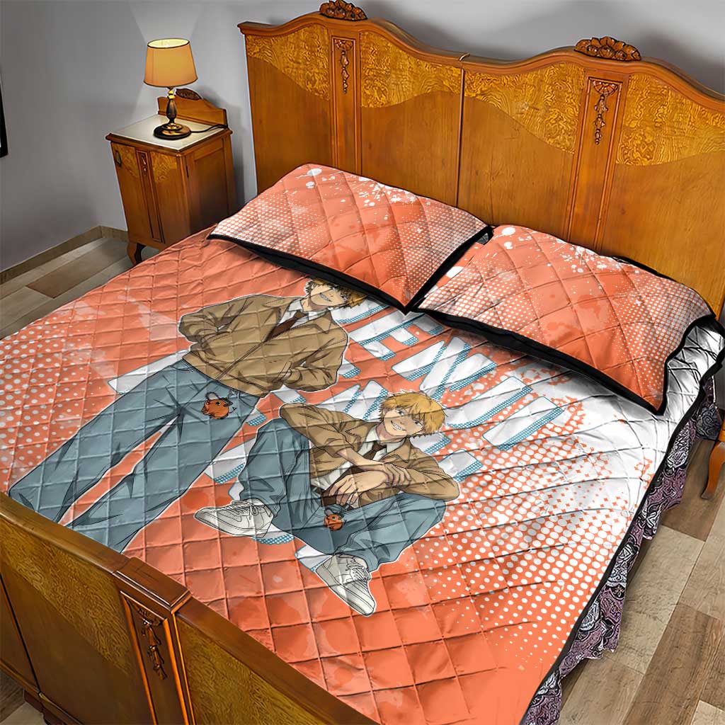 Denji Casual Chainsaw Man Quilt Bed Set Retro Manga Grunge Style