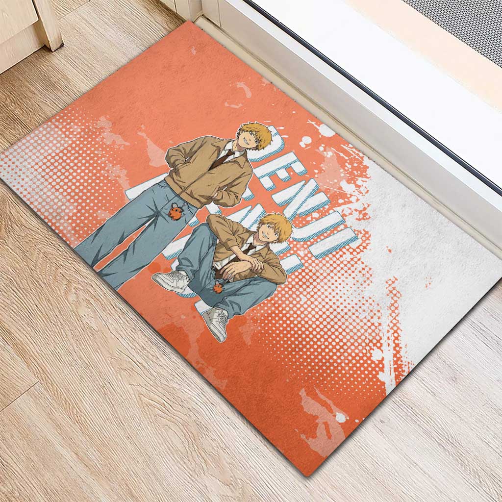 Denji Casual Chainsaw Man Rubber Doormat Retro Manga Grunge Style