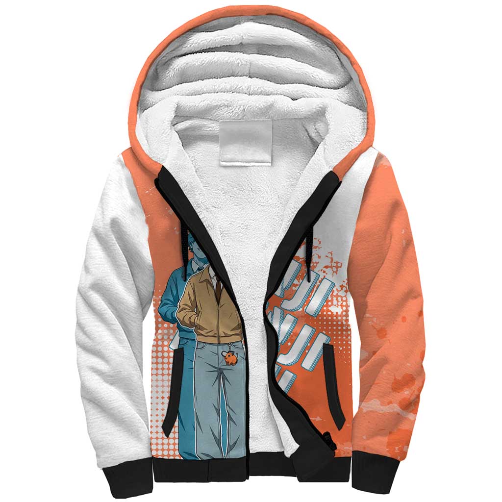 Denji Casual Chainsaw Man Sherpa Hoodie Retro Manga Grunge Style