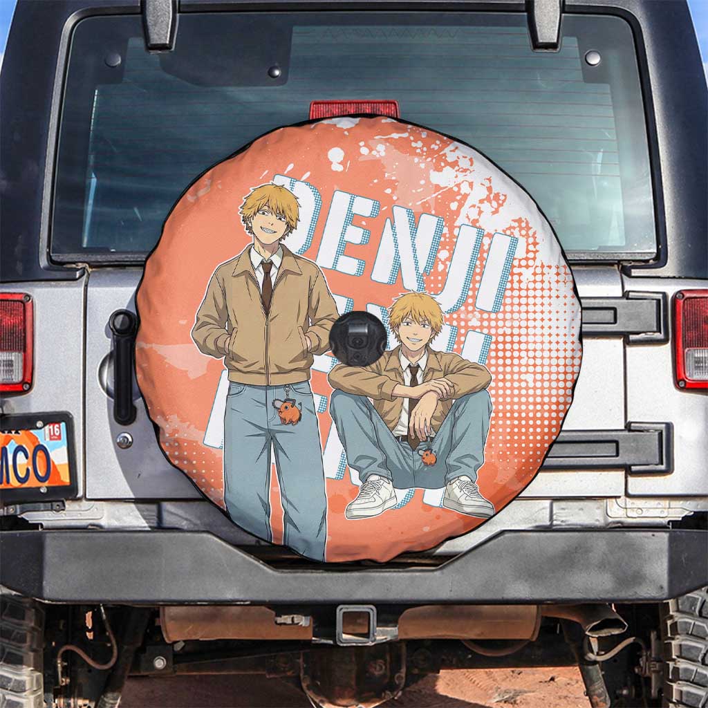 Denji Casual Chainsaw Man Spare Tire Cover Retro Manga Grunge Style