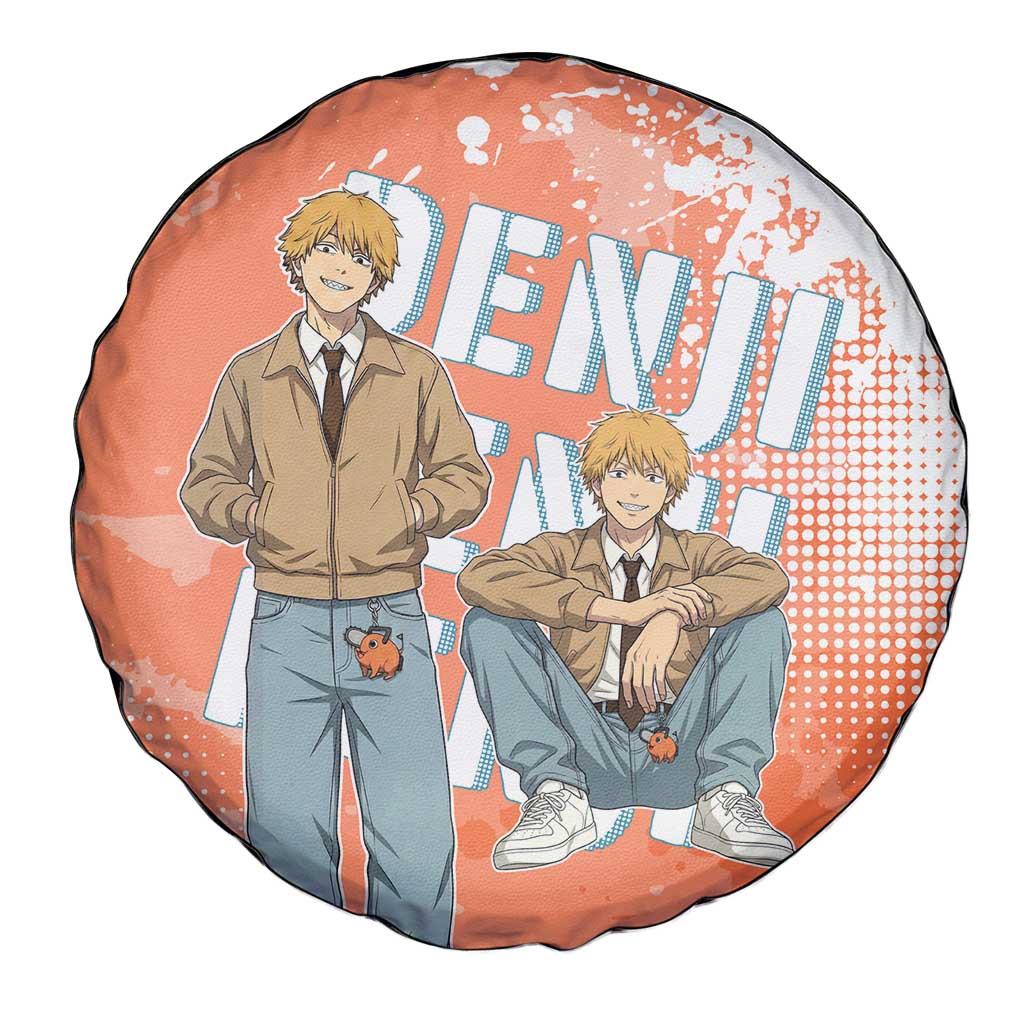 Denji Casual Chainsaw Man Spare Tire Cover Retro Manga Grunge Style
