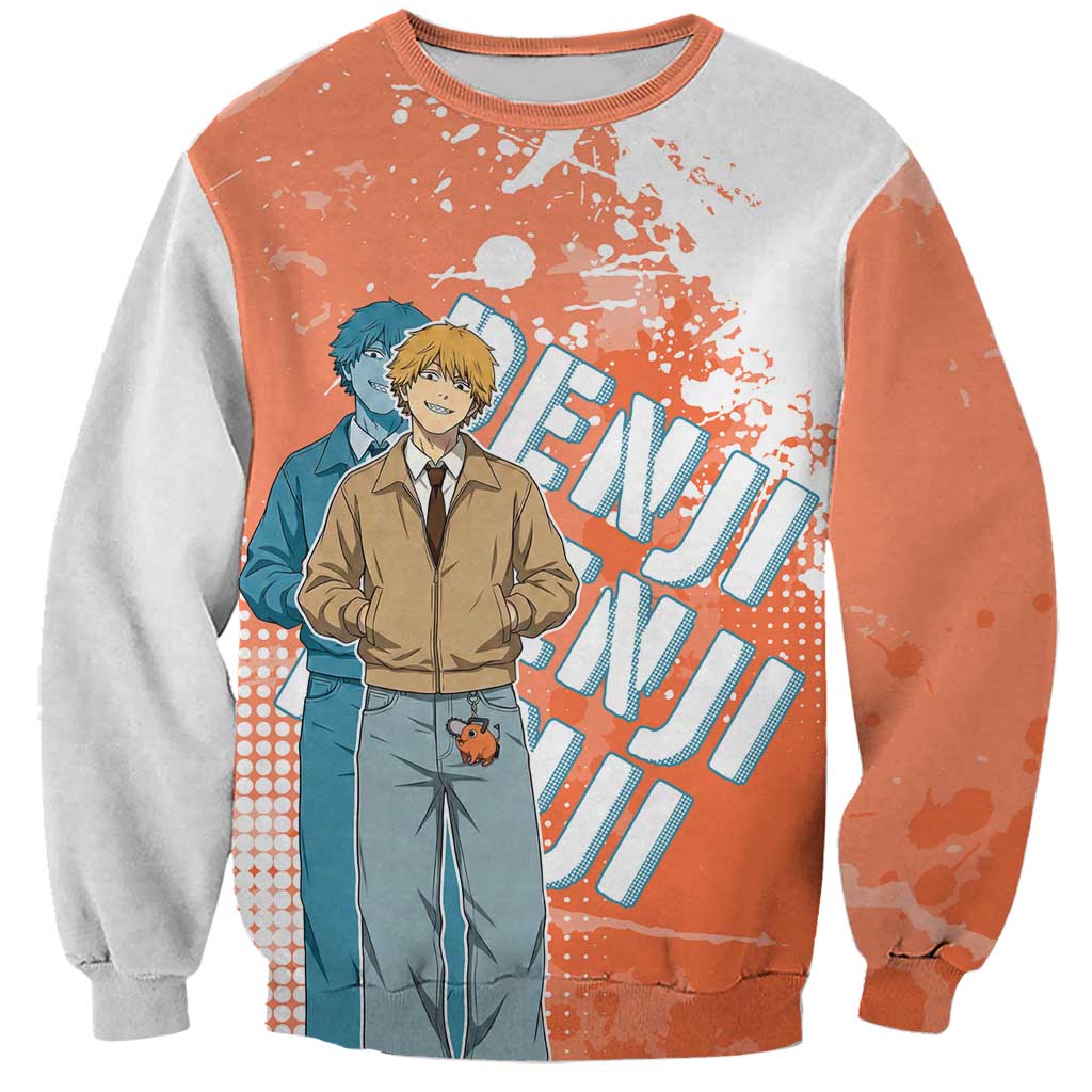 Denji Casual Chainsaw Man Sweatshirt Retro Manga Grunge Style