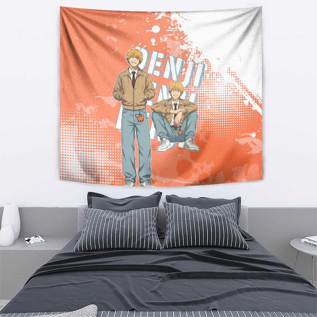 Denji Casual Chainsaw Man Tapestry Retro Manga Grunge Style