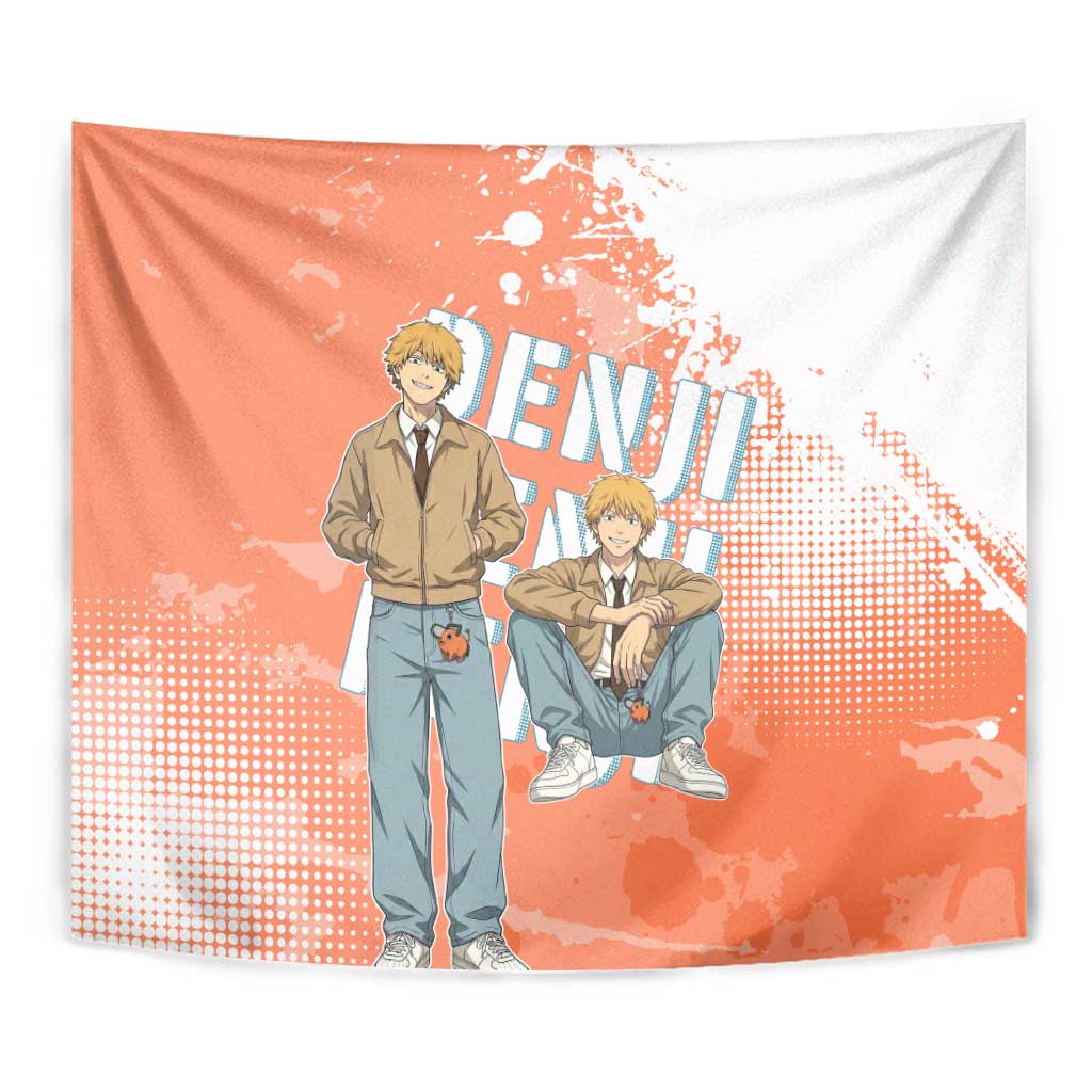 Denji Casual Chainsaw Man Tapestry Retro Manga Grunge Style
