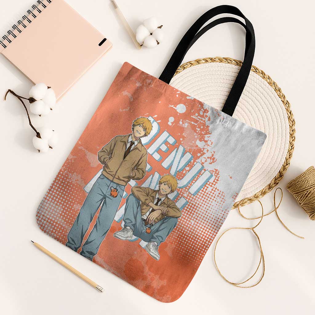 Denji Casual Chainsaw Man Tote Bag Retro Manga Grunge Style