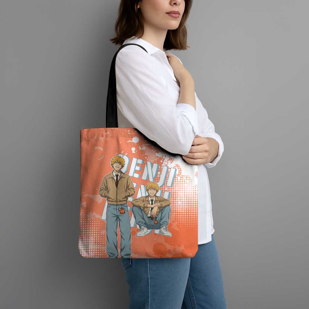 Denji Casual Chainsaw Man Tote Bag Retro Manga Grunge Style