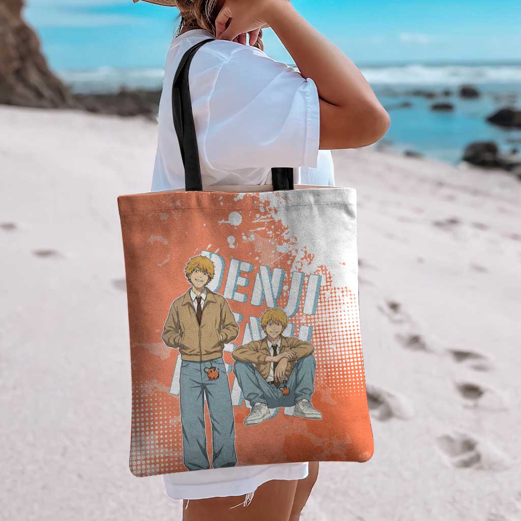 Denji Casual Chainsaw Man Tote Bag Retro Manga Grunge Style