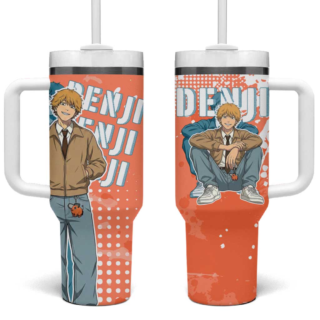 Denji Casual Chainsaw Man Tumbler With Handle Retro Manga Grunge Style
