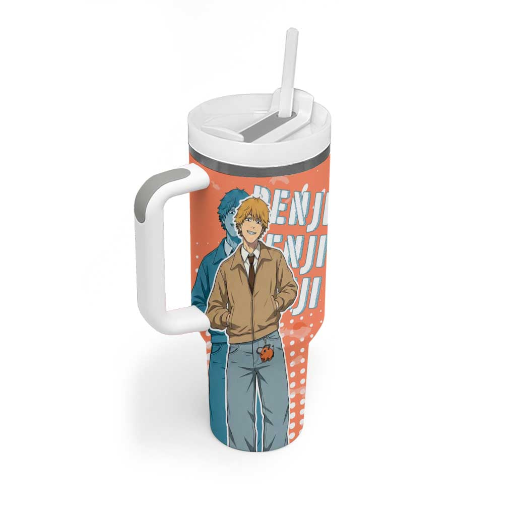 Denji Casual Chainsaw Man Tumbler With Handle Retro Manga Grunge Style