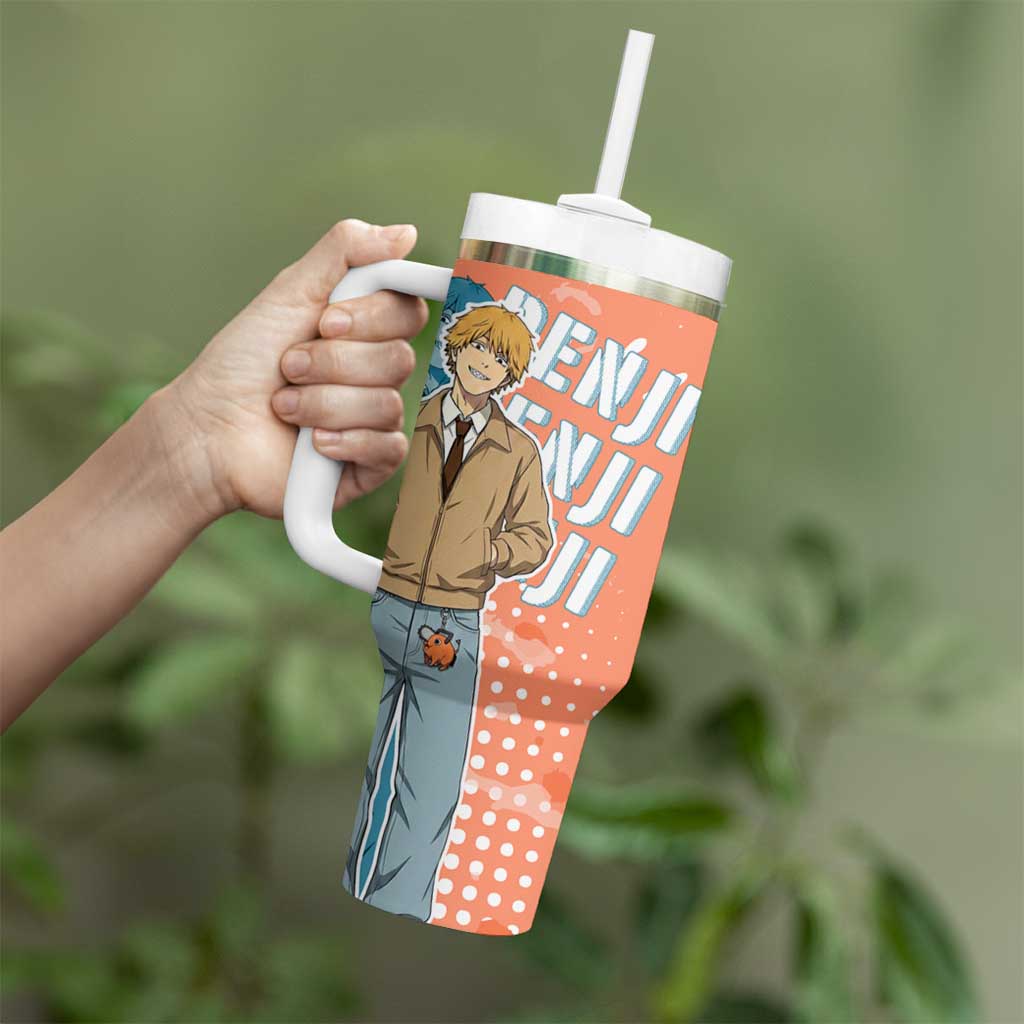 Denji Casual Chainsaw Man Tumbler With Handle Retro Manga Grunge Style