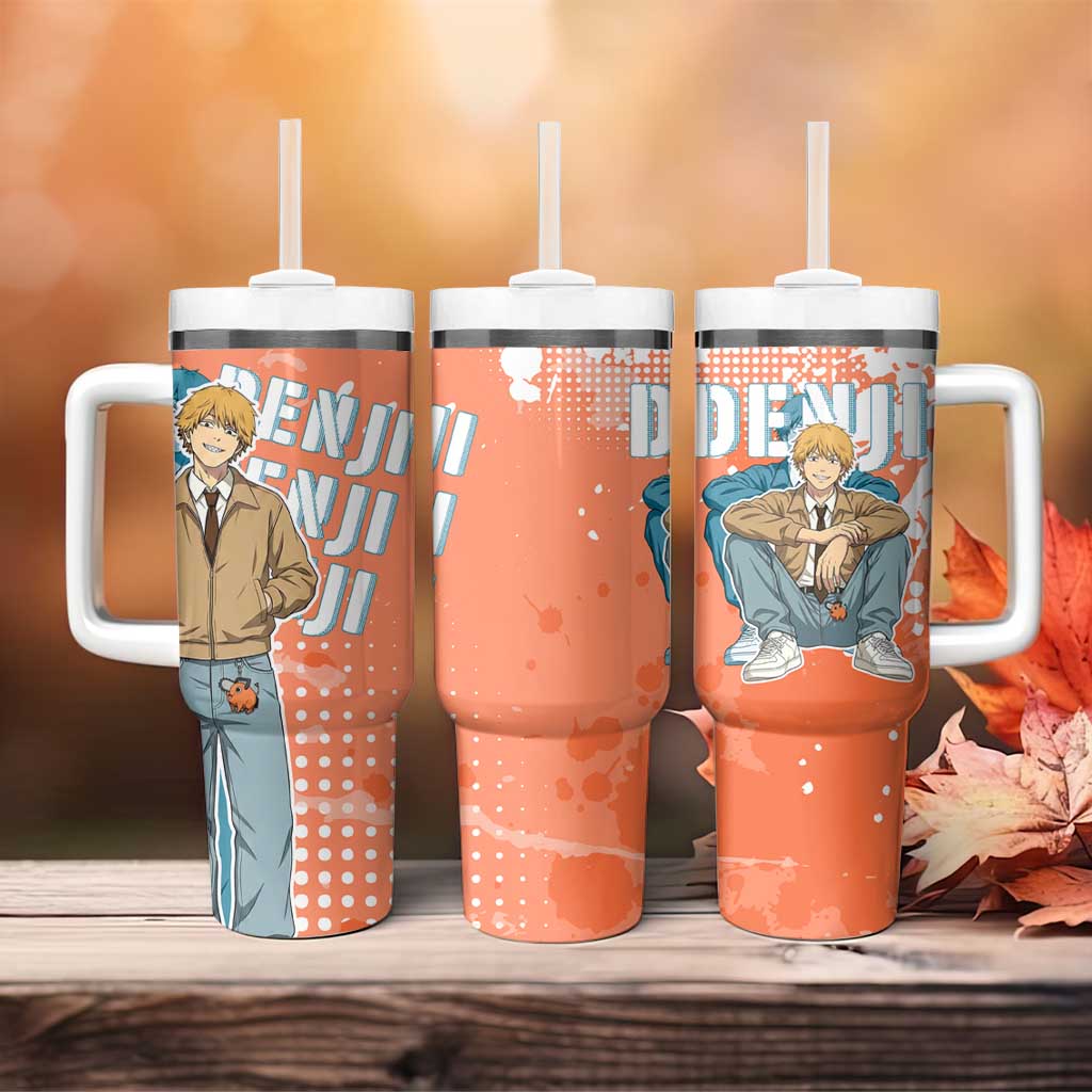 Denji Casual Chainsaw Man Tumbler With Handle Retro Manga Grunge Style