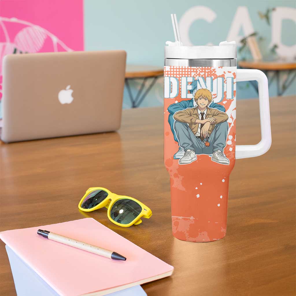 Denji Casual Chainsaw Man Tumbler With Handle Retro Manga Grunge Style