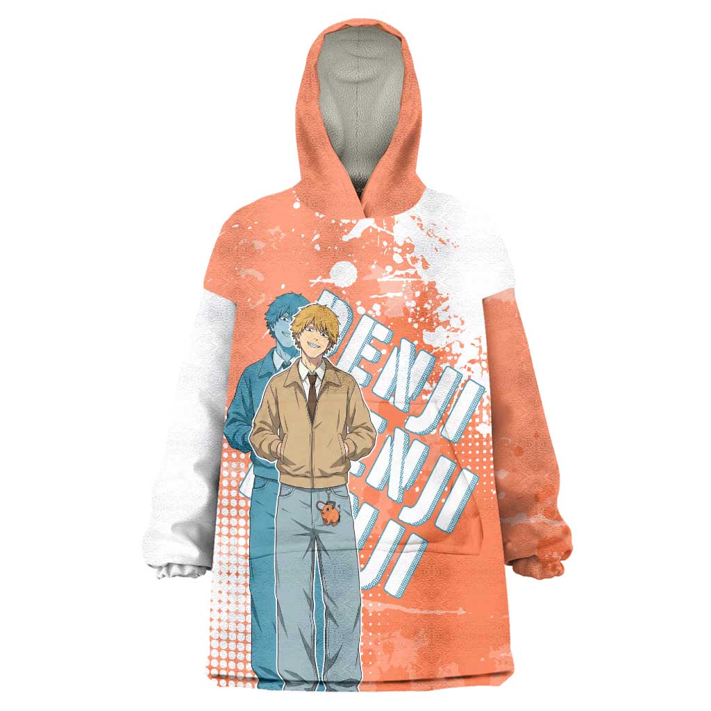 Denji Casual Chainsaw Man Wearable Blanket Hoodie Retro Manga Grunge Style