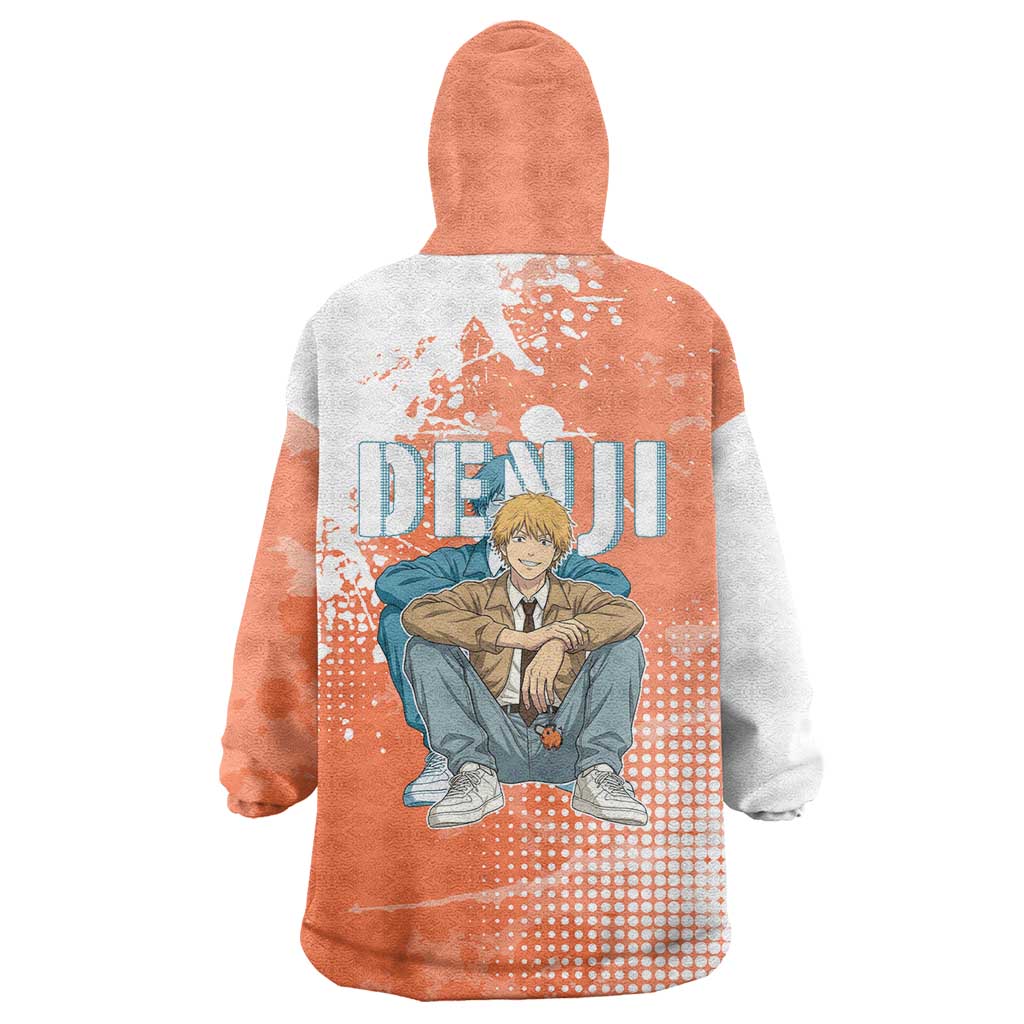 Denji Casual Chainsaw Man Wearable Blanket Hoodie Retro Manga Grunge Style