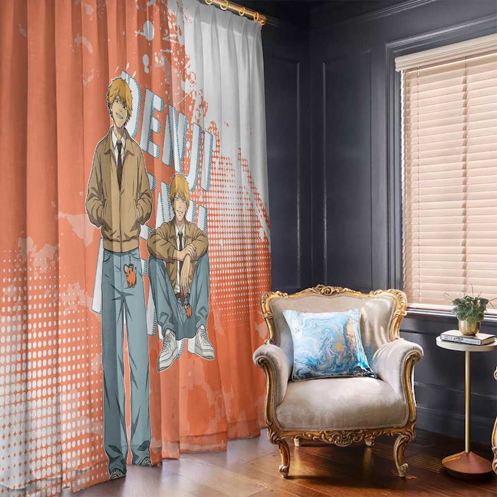 Denji Casual Chainsaw Man Window Curtain Retro Manga Grunge Style