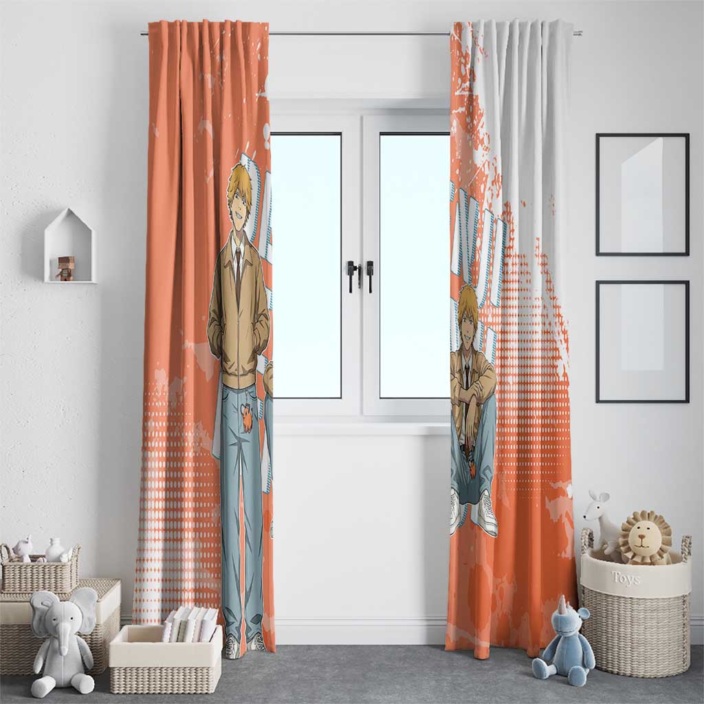 Denji Casual Chainsaw Man Window Curtain Retro Manga Grunge Style