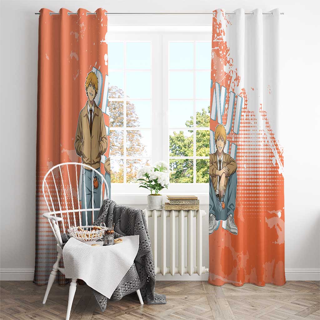 Denji Casual Chainsaw Man Window Curtain Retro Manga Grunge Style