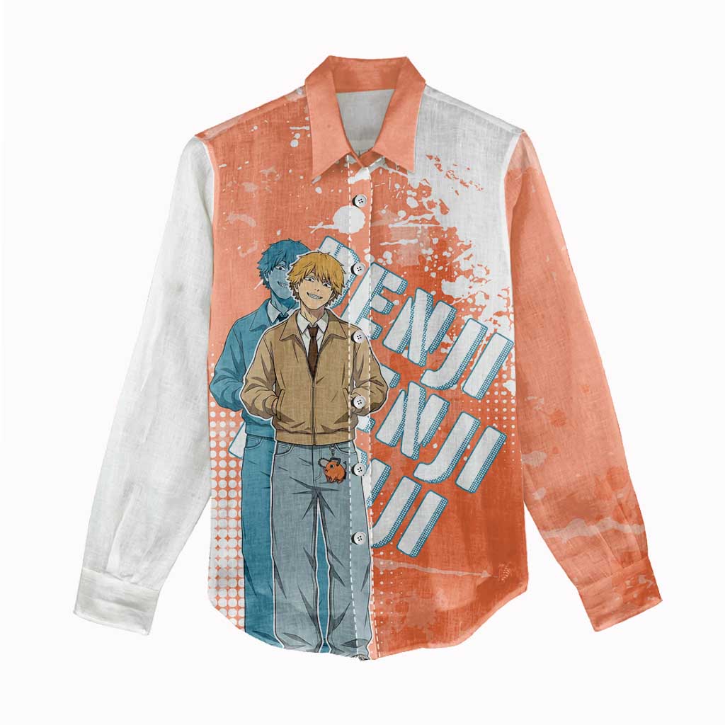 Denji Casual Chainsaw Man Women Casual Shirt Retro Manga Grunge Style