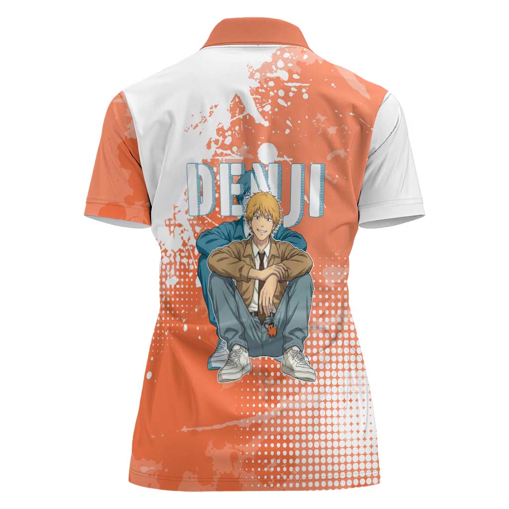 Denji Casual Chainsaw Man Women Polo Shirt Retro Manga Grunge Style
