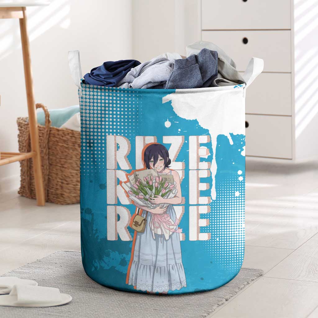 Reze Chainsaw Man Aesthetic Laundry Basket Soft Anime Grunge Style with Flowers