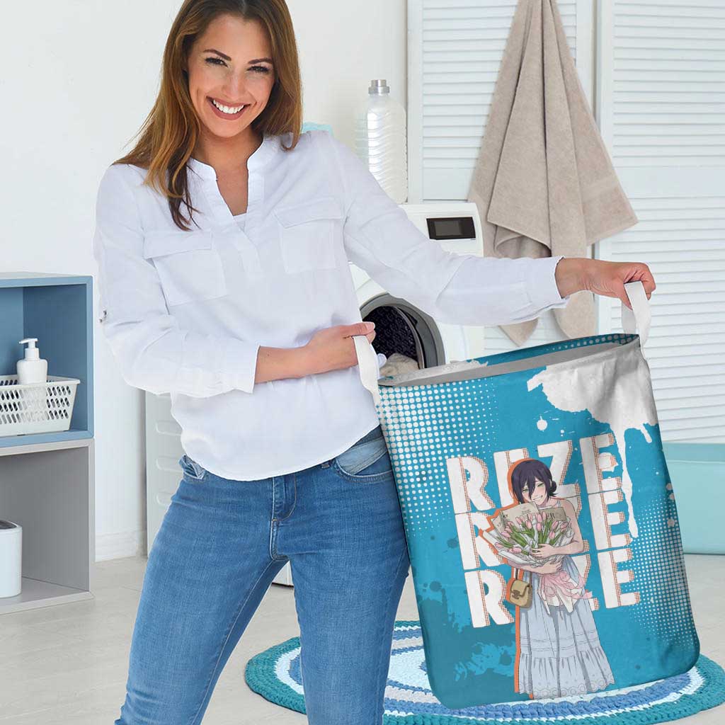 Reze Chainsaw Man Aesthetic Laundry Basket Soft Anime Grunge Style with Flowers
