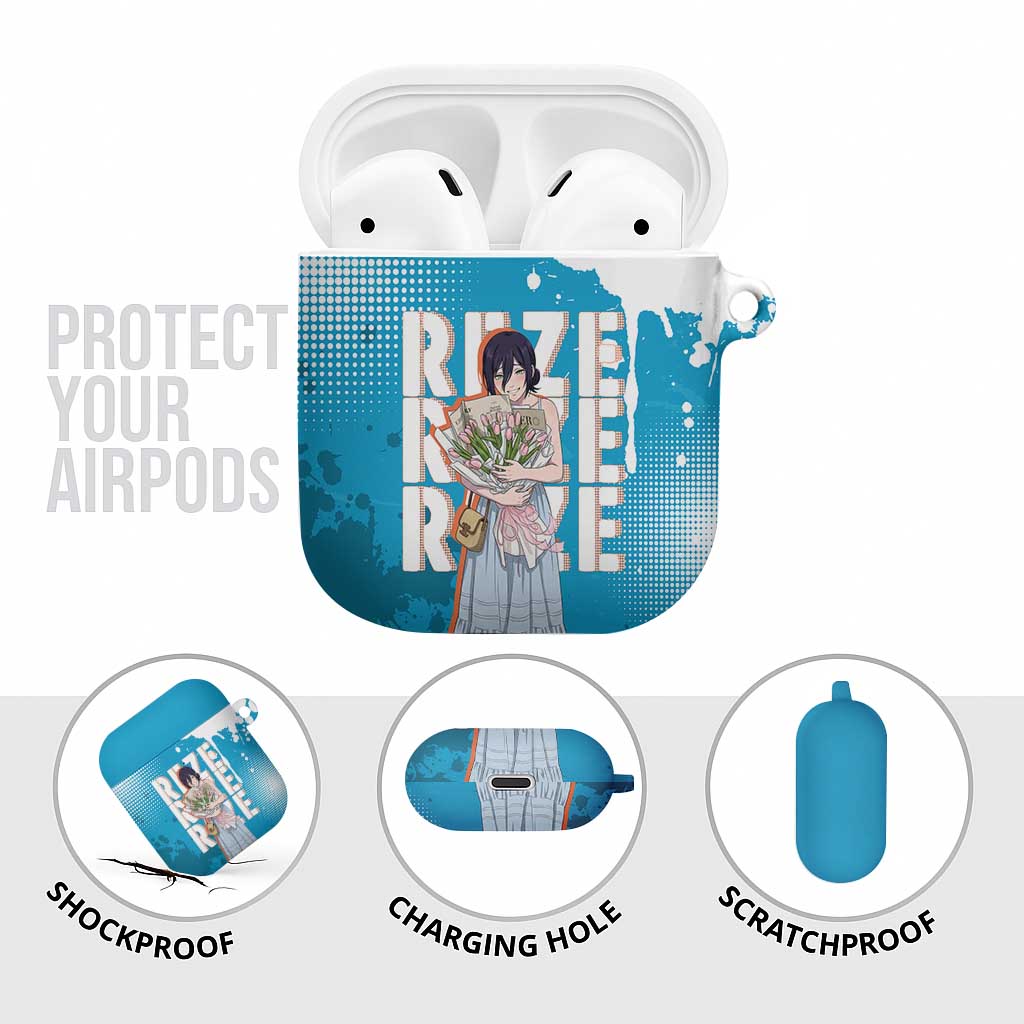 Reze Chainsaw Man Aesthetic AirPods Case Soft Anime Grunge Style with Flowers
