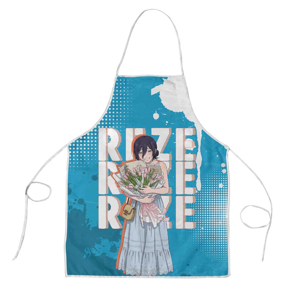 Reze Chainsaw Man Aesthetic Apron Soft Anime Grunge Style with Flowers