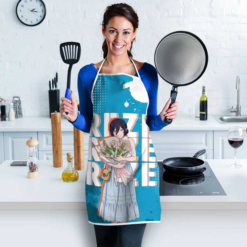 Reze Chainsaw Man Aesthetic Apron Soft Anime Grunge Style with Flowers